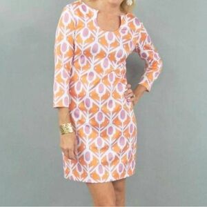 CK Bradley Islesboro Dress In Larkin Orange and Purple Pattern size XL